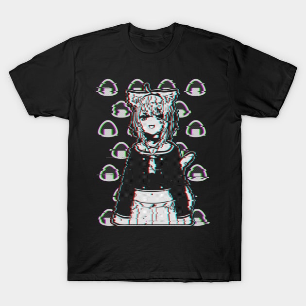 Glitched Okayu Hololive T-Shirt by TonaPlancarte